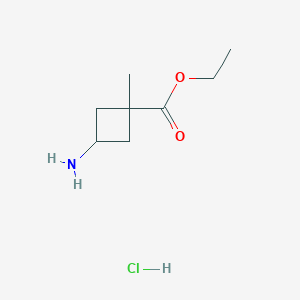 molecular formula C8H16ClNO2 B1378927 顺式-3-氨基-1-甲基环丁烷甲酸乙酯盐酸盐 CAS No. 1408076-18-5