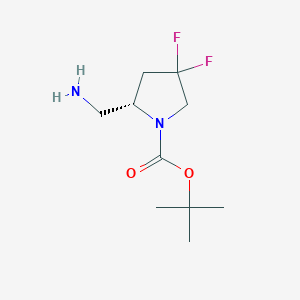 molecular formula C10H18F2N2O2 B1378937 (S)-1-Boc-2-(aminomethyl)-4,4-difluoropyrrolidine CAS No. 1363384-67-1