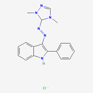 1H-1,2,4-Triazolium, 1,4-dimethyl-5-((2-phenyl-1H-indol-3-yl)azo)-, chloride