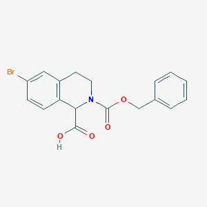 molecular formula C18H16BrNO4 B1378948 2-((Benzyloxy)carbonyl)-6-bromo-1,2,3,4-tetrahydroisoquinoline-1-carboxylic acid CAS No. 1260638-55-8
