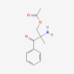 1-Propanone, 3-(acetyloxy)-2-amino-2-methyl-1-phenyl-