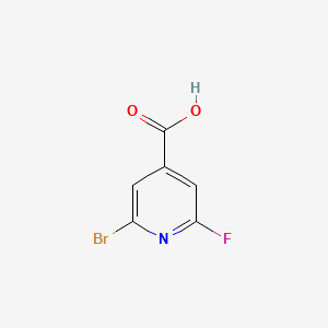 molecular formula C6H3BrFNO2 B1378957 2-Bromo-6-fluoro-4-pyridinecarboxylic acid CAS No. 1214323-63-3