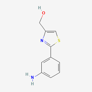 molecular formula C10H10N2OS B1378958 [2-(3-Amino-phenyl)-thiazol-4-YL]-methanol CAS No. 885280-39-7