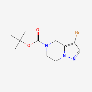 molecular formula C11H16BrN3O2 B1378959 Tert-butyl 3-bromo-6,7-dihydropyrazolo[1,5-A]pyrazine-5(4H)-carboxylate CAS No. 1196154-25-2