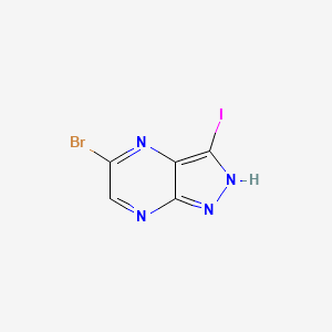 molecular formula C5H2BrIN4 B1378960 5-Bromo-3-iodo-1H-pyrazolo[3,4-B]pyrazine CAS No. 1204809-95-9