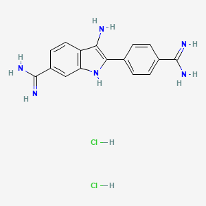 1H-Indole-6-carboximidamide, 3-amino-2-(4-(aminoiminomethyl)phenyl)-, dihydrochloride