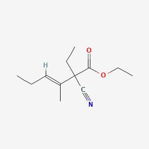 molecular formula C12H19NO2 B13789662 Ethyl 2-cyano-2-ethyl-3-methylhex-3-enoate CAS No. 85392-13-8