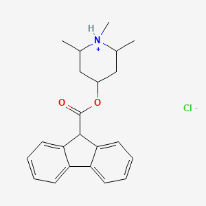 molecular formula C22H26ClNO2 B13789692 1,2,6-Trimethyl-4-piperidyl 9-fluorenecarboxylate hydrochloride CAS No. 63957-04-0