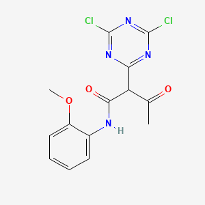 1,3,5-Triazine-2-acetamide, alpha-acetyl-4,6-dichloro-N-(2-methoxyphenyl)-