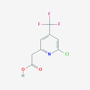 molecular formula C8H5ClF3NO2 B1378975 2-[6-Chloro-4-(trifluoromethyl)pyridin-2-yl]acetic acid CAS No. 1393573-59-5