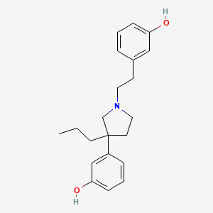 molecular formula C21H27NO2 B13789809 3-(1-(m-Hydroxyphenethyl)-3-propyl-3-pyrrolidinyl)phenol CAS No. 28142-56-5