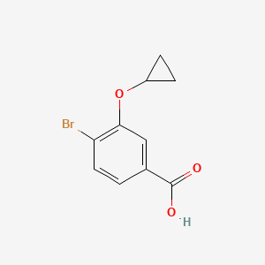 molecular formula C10H9BrO3 B1378985 4-溴-3-环丙氧基苯甲酸 CAS No. 1243318-30-0