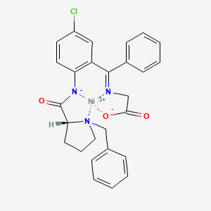 (SP-4-4)-[N-[[5-Chloro-2-[[[(1S,2R)-1-(phenylmethyl)-2-pyrrolidinyl-|EN]carbonyl]amino-|EN]phenyl]phenylmethylene]glycinato(2-)-|EN,|EO]-Nickel