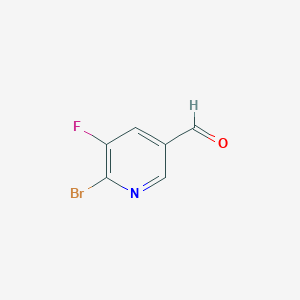 molecular formula C6H3BrFNO B1378990 6-溴-5-氟烟酰醛 CAS No. 1227588-59-1
