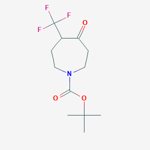 molecular formula C12H18F3NO3 B1378993 Tert-butyl 4-oxo-5-(trifluoromethyl)azepane-1-carboxylate CAS No. 1393584-90-1