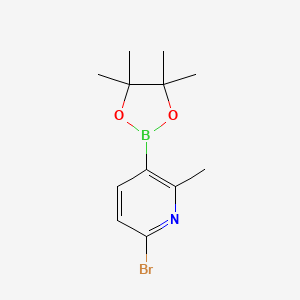 molecular formula C12H17BBrNO2 B1378994 6-溴-2-甲基-3-(4,4,5,5-四甲基-1,3,2-二氧杂硼环-2-基)吡啶 CAS No. 1451391-32-4