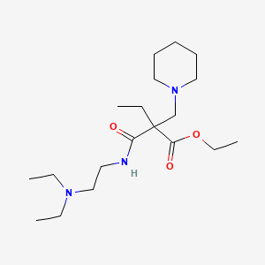 N-(2-(Diethylamino)ethyl)-2-ethyl-2-(piperidinomethyl)malonamic acid ethyl ester