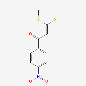 molecular formula C11H11NO3S2 B13789995 3,3-Bis(methylsulfanyl)-1-(4-nitrophenyl)prop-2-en-1-one CAS No. 81375-97-5