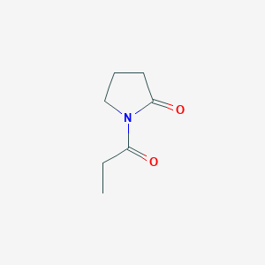 molecular formula C7H11NO2 B13790048 1-Propanoylpyrrolidin-2-one CAS No. 77015-41-9