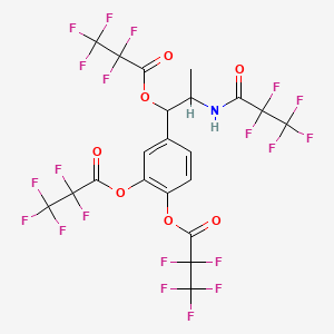 Bis(2,2,3,3,3-pentafluoropropanoic acid)4-[1-(2,2,3,3,3-pentafluoro-1-oxopropoxy)-2-[(2,2,3,3,3-pentafluoro-1-oxopropyl)amino]propyl]-1,2-phenylene ester