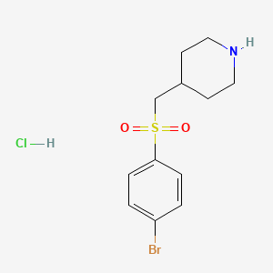 molecular formula C12H17BrClNO2S B1379009 4-{[(4-溴苯基)磺酰基]甲基}哌啶盐酸盐 CAS No. 1864015-66-6