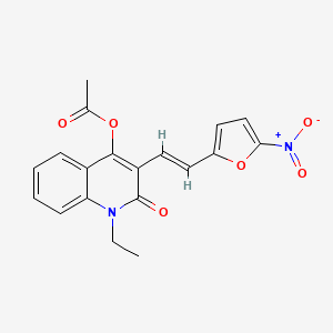 4-(Acetyloxy)-1-ethyl-3-(2-(5-nitro-2-furanyl)ethenyl)-2(1H)-quinolinone