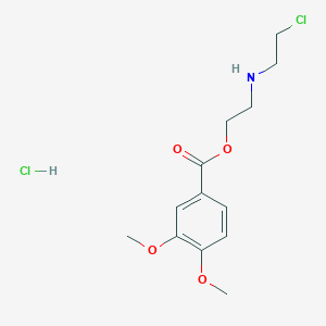 molecular formula C13H19Cl2NO4 B13790146 2-(2-Chloroethylamino)ethyl 3,4-dimethoxybenzoate;hydrochloride CAS No. 93354-59-7