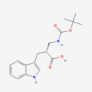molecular formula C17H22N2O4 B1379015 (S)-2-(Tert-butoxycarbonylamino-methyl)-3-(1H-indol-3-YL)-propionic acid CAS No. 1050443-69-0
