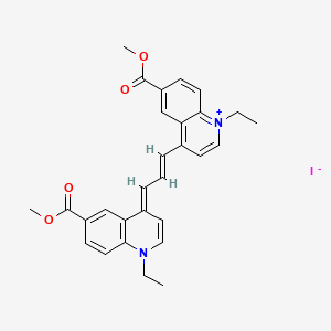 1-Ethyl-4-((E)-3-[1-ethyl-6-(methoxycarbonyl)-4(1H)-quinolinylidene]-1-propenyl)-6-(methoxycarbonyl)quinolinium iodide