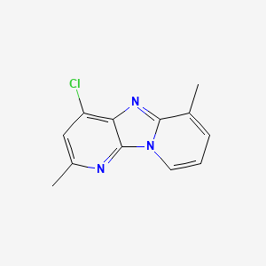 molecular formula C12H10ClN3 B13790186 6-chloro-4,10-dimethyl-1,3,8-triazatricyclo[7.4.0.02,7]trideca-2,4,6,8,10,12-hexaene CAS No. 81810-13-1