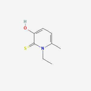 molecular formula C8H11NOS B13790222 2(1H)-Pyridinethione, 1-ethyl-3-hydroxy-6-methyl- CAS No. 24207-15-6