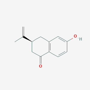 molecular formula C13H14O2 B13790257 (S)-3,4-Dihydro-6-hydroxy-3-isopropenylnaphthalen-1(2H)-one 