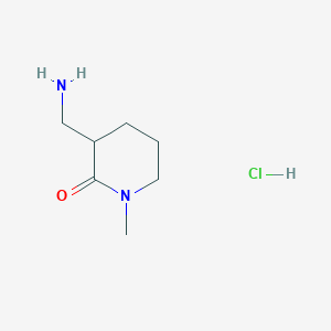 molecular formula C7H15ClN2O B1379035 3-(Aminomethyl)-1-methyl-2-piperidinone hydrochloride CAS No. 89940-85-2