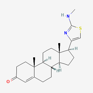 molecular formula C23H32N2OS B13790441 17-beta-(2-(Methylamino)-4-thiazolyl)androst-4-en-3-one CAS No. 95440-99-6