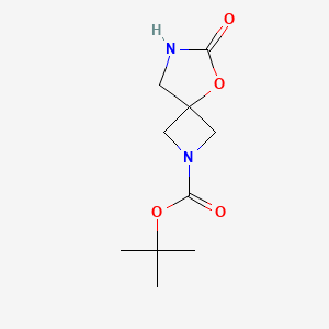 molecular formula C10H16N2O4 B1379054 叔丁基 6-氧代-5-氧杂-2,7-二氮杂螺[3.4]辛烷-2-羧酸酯 CAS No. 1799438-98-4