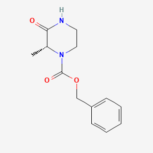 molecular formula C13H16N2O3 B1379057 (R)-苄基 2-甲基-3-氧代哌嗪-1-羧酸酯 CAS No. 1373232-19-9