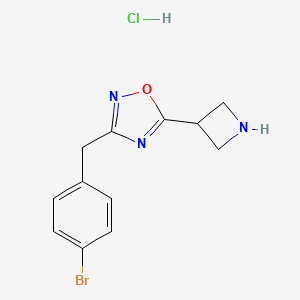 molecular formula C12H13BrClN3O B1379062 5-氮杂环丁-3-基-3-(4-溴苄基)-1,2,4-恶二唑盐酸盐 CAS No. 1426290-36-9