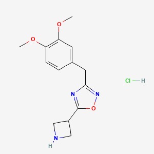 B1379065 5-Azetidin-3-yl-3-(3,4-dimethoxybenzyl)-1,2,4-oxadiazole hydrochloride CAS No. 1426291-39-5