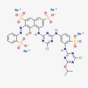 tetrasodium;5-[[4-chloro-6-[3-[(4-chloro-6-propan-2-yloxy-1,3,5-triazin-2-yl)amino]-4-sulfonatoanilino]-1,3,5-triazin-2-yl]amino]-4-hydroxy-3-[(2-sulfonatophenyl)diazenyl]naphthalene-2,7-disulfonate