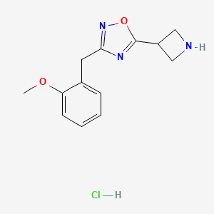 molecular formula C13H16ClN3O2 B1379069 5-Azetidin-3-yl-3-(2-methoxybenzyl)-1,2,4-oxadiazole hydrochloride CAS No. 1426291-49-7