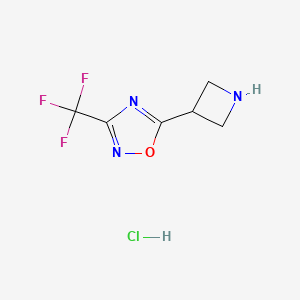 molecular formula C6H7ClF3N3O B1379072 5-Azetidin-3-yl-3-(trifluoromethyl)-1,2,4-oxadiazole hydrochloride CAS No. 1426290-78-9