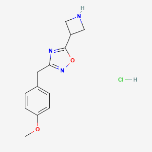 molecular formula C13H16ClN3O2 B1379079 5-Azetidin-3-yl-3-(4-methoxybenzyl)-1,2,4-oxadiazole hydrochloride CAS No. 1426291-24-8