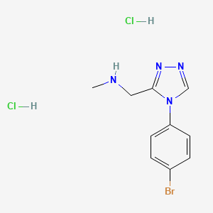 molecular formula C10H13BrCl2N4 B1379090 {[4-(4-bromophenyl)-4H-1,2,4-triazol-3-yl]methyl}methylamine dihydrochloride CAS No. 1426291-31-7