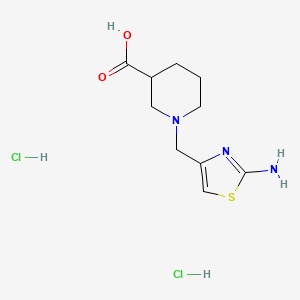 molecular formula C10H17Cl2N3O2S B1379093 1-[(2-アミノ-1,3-チアゾール-4-イル)メチル]ピペリジン-3-カルボン酸二塩酸塩 CAS No. 1426290-19-8