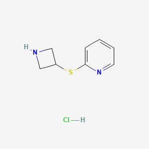 molecular formula C8H11ClN2S B1379099 2-(Azetidin-3-ylsulfanyl)pyridine hydrochloride CAS No. 1864014-20-9