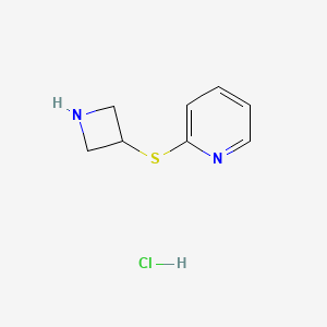 molecular formula C8H11ClN2S B1379099 Clorhidrato de 2-(azetidin-3-ilsulfanyl)piridina CAS No. 1864014-20-9