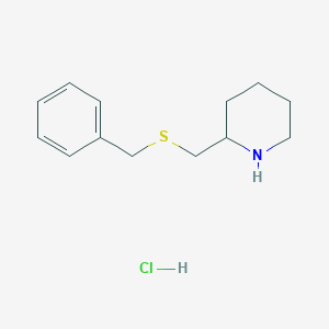 molecular formula C13H20ClNS B1379105 2-[(Benzylsulfanyl)methyl]piperidine hydrochloride CAS No. 1864052-29-8