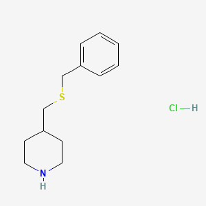 molecular formula C13H20ClNS B1379106 4-[(Benzylsulfanyl)methyl]piperidine hydrochloride CAS No. 1864014-30-1