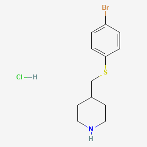 molecular formula C12H17BrClNS B1379107 4-([(4-Bromphenyl)sulfanyl]methyl)piperidinhydrochlorid CAS No. 1864052-35-6