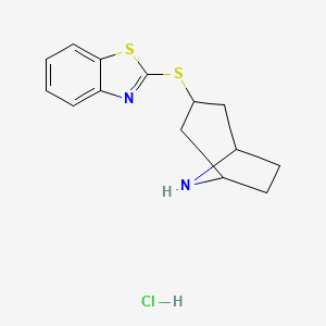 molecular formula C14H17ClN2S2 B1379109 Clorhidrato de 2-(8-azabiciclo[3.2.1]octan-3-ilsulfanyl)-1,3-benzotiazol CAS No. 1955547-31-5